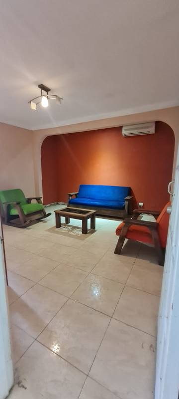 Bedroom with AC tiled floor window in fully furnished house Brisas del Golf Panama