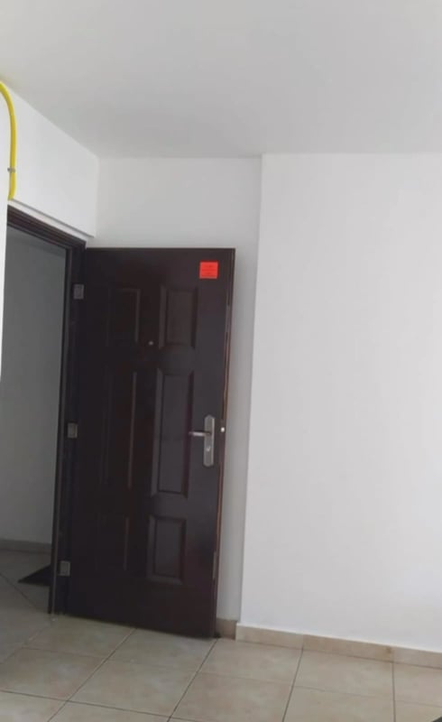 Entrance door with minimalist design and tiled floor in PH San Francisco Bay Panama City