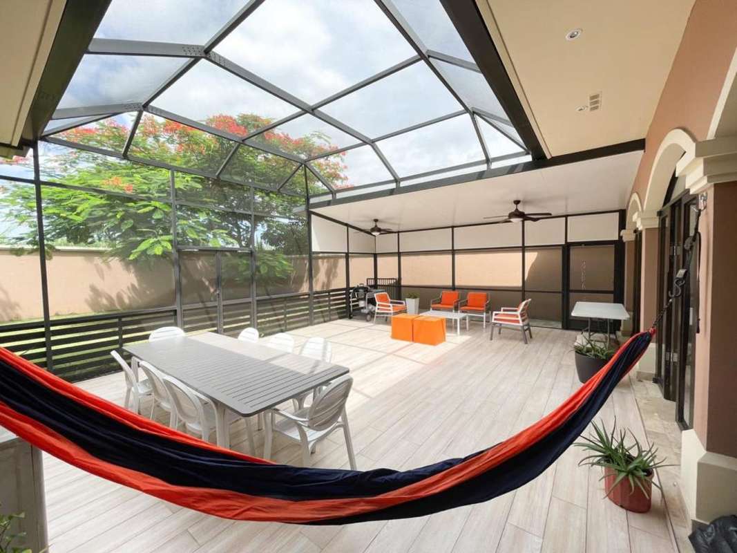 Spacious dining area modern design marble floors Costa Sur Panama