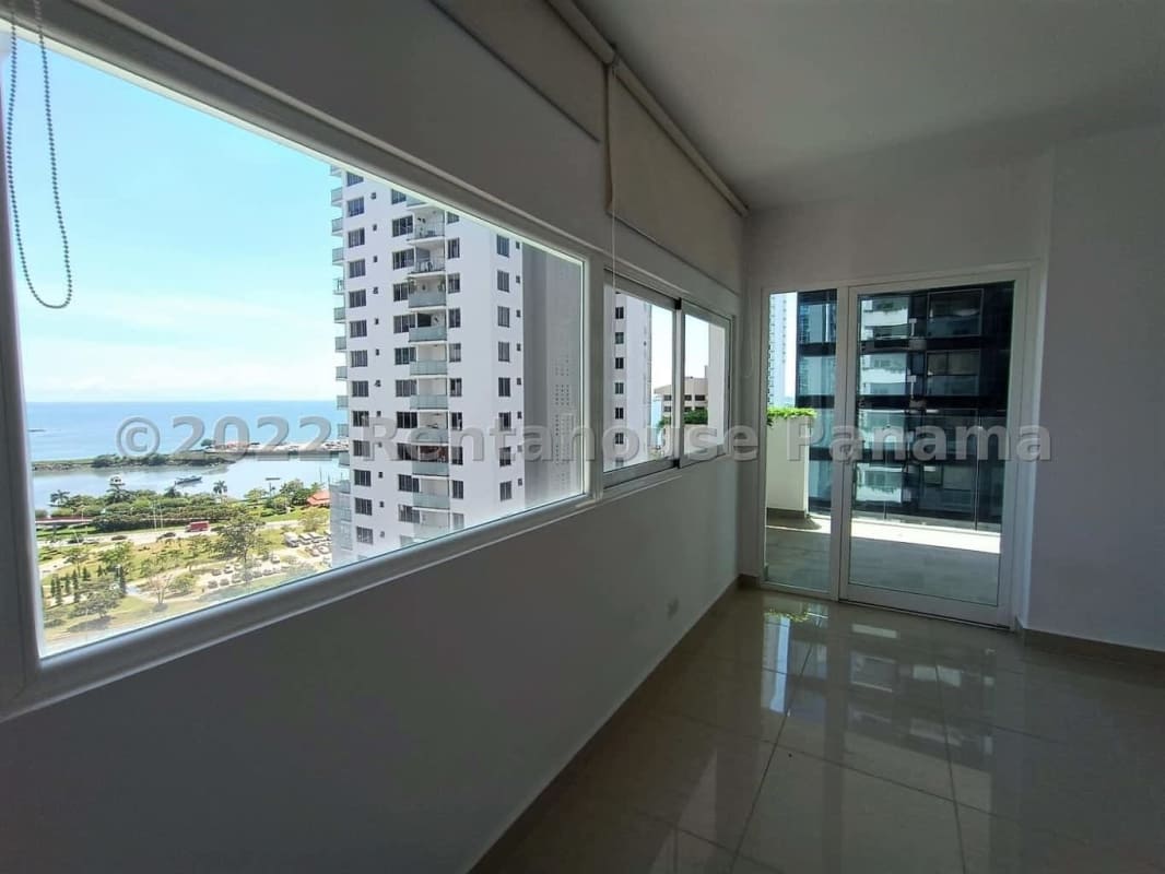 Master bedroom ocean view with walk-in closet in Bellavista Tower Panama City
