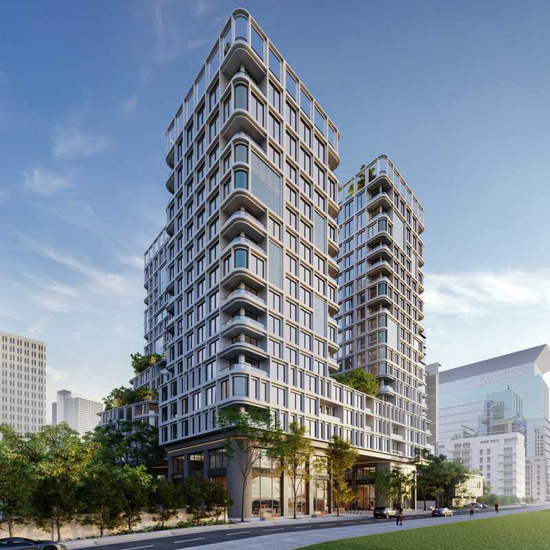 High-rise PH Mova Obarrio with glass facade and rooftop greening Panama City