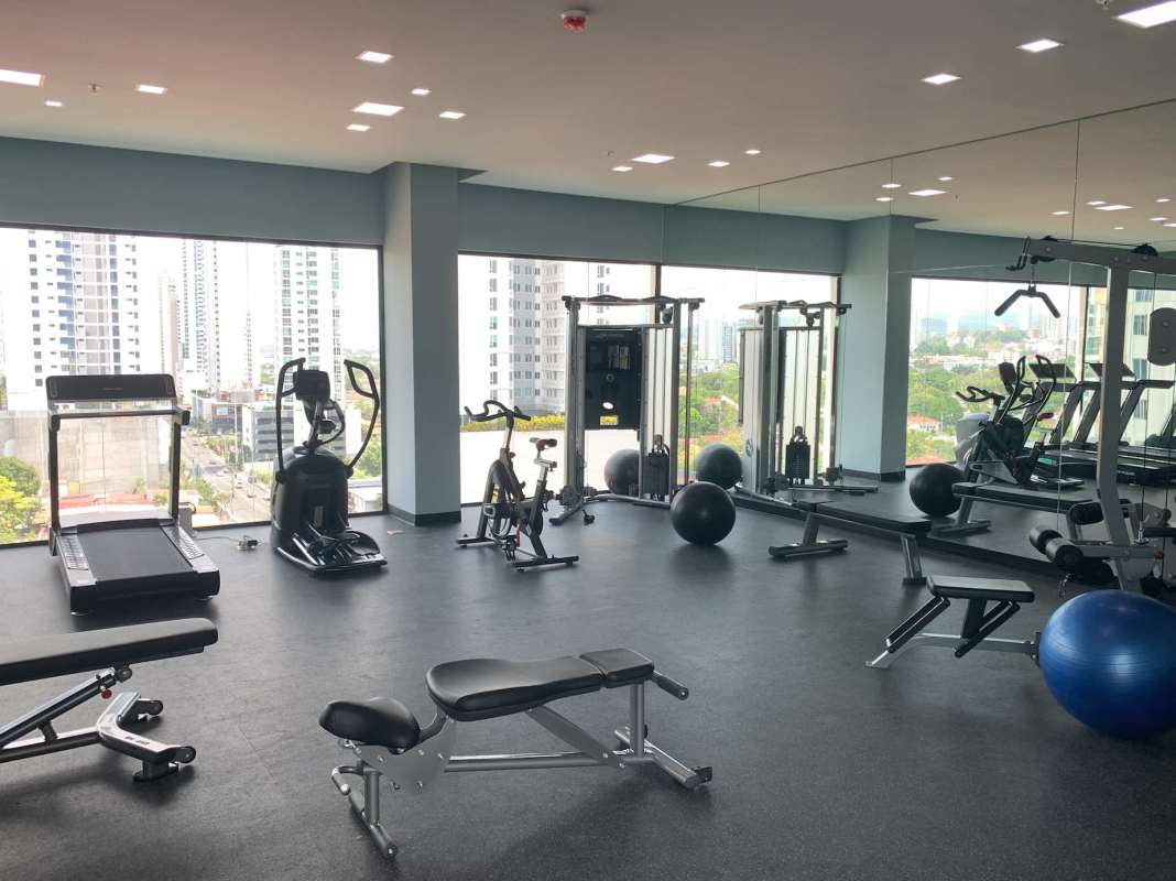 Furnished open kitchen with granite counters and appliances PH Coco Place Panama City