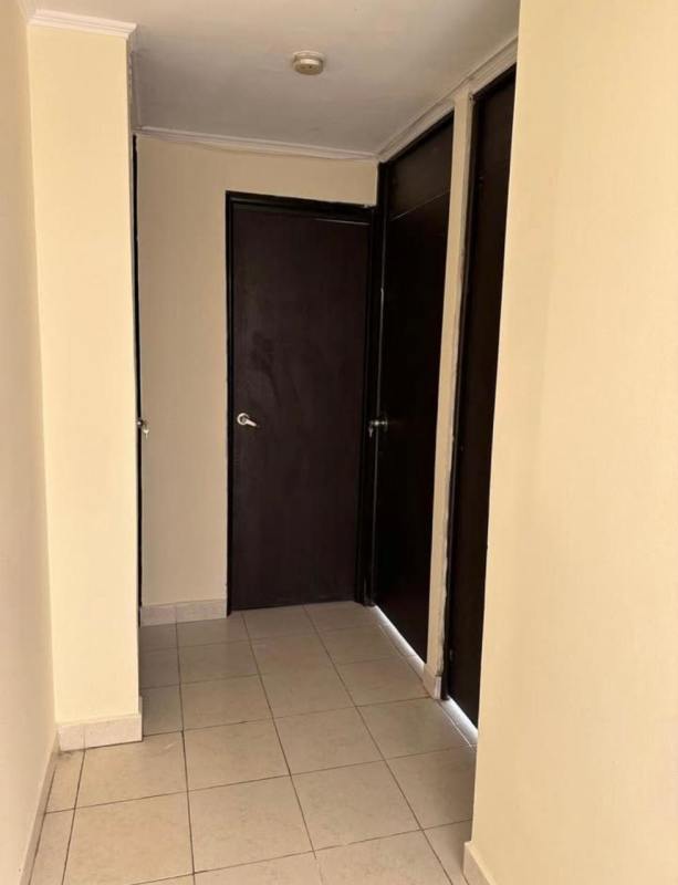 Minimalistic hallway with multiple wooden doors inside Villa Zaita apartment PH Praderas del Rocio Panama