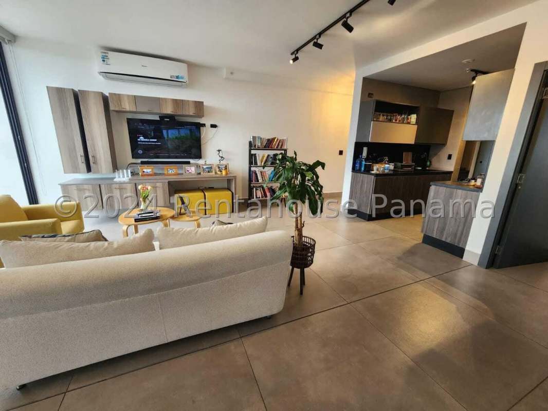 Spacious living room with skyline view balcony in PH Victory Sport Panama