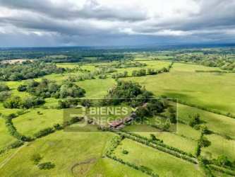 Panoramic farm land with flat fertile soil and surrounding natural water in Bugaba Chiriqui Panama