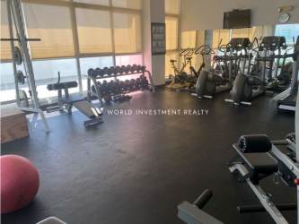 Spacious living room with partition chandelier marble PH Punta Arenas Panama City