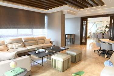 Modern bedroom with large window city view condo for sale PH Titanium Panama