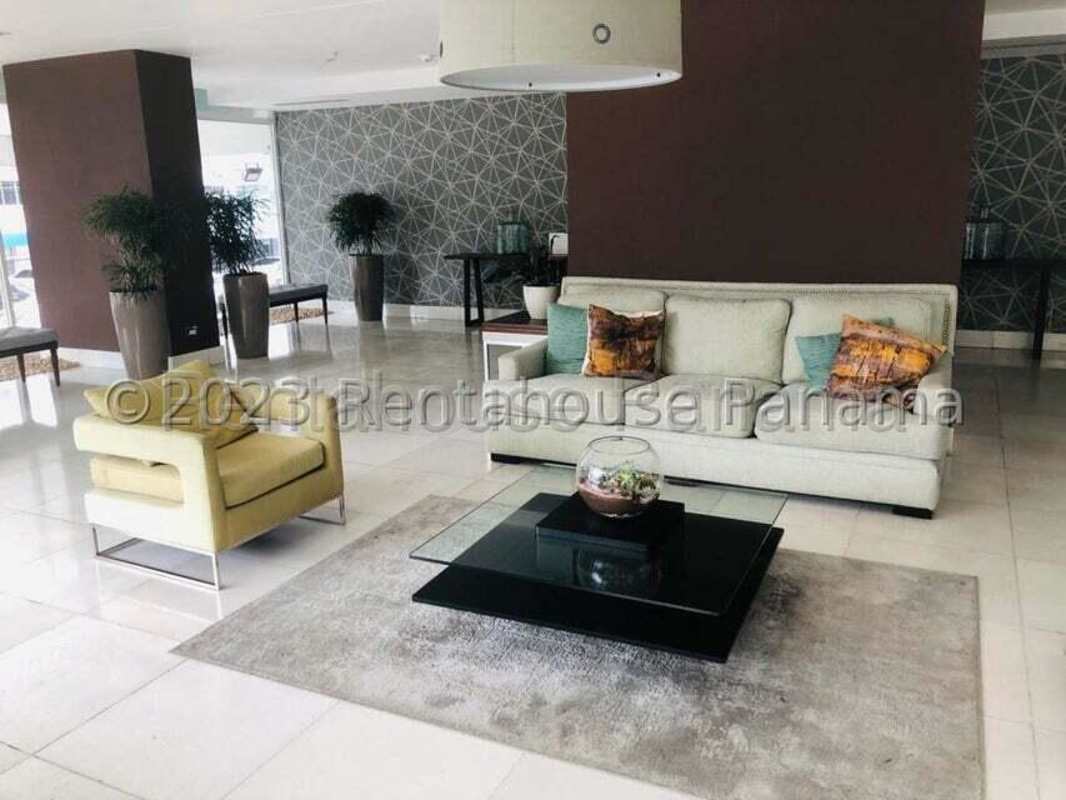 Modern stylish lobby of PH San Francisco Tower with comfortable seating