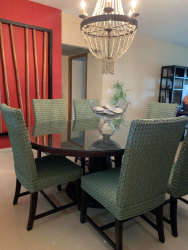 Elegant master bedroom furnished with ocean view balcony in Balboa 1 Bijao Resort Panama