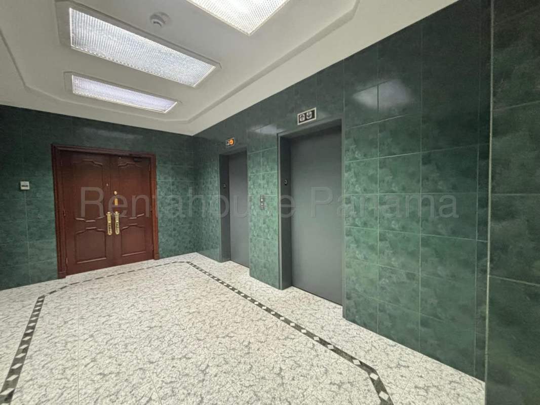 Lobby area with elevators and secure entry Obarrio office building