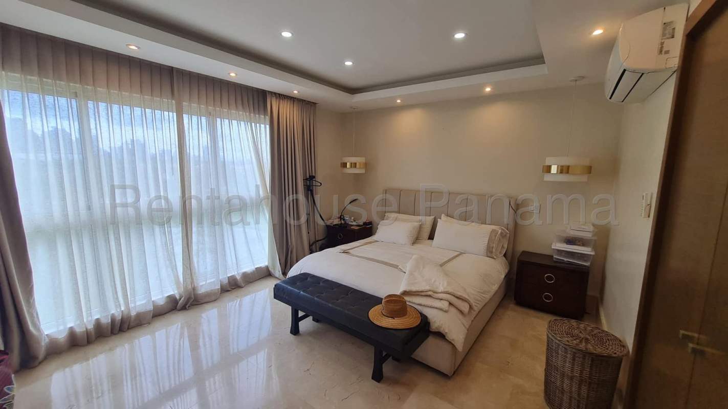 Large master bedroom with golf views in The Reserve Santa Maria Panama