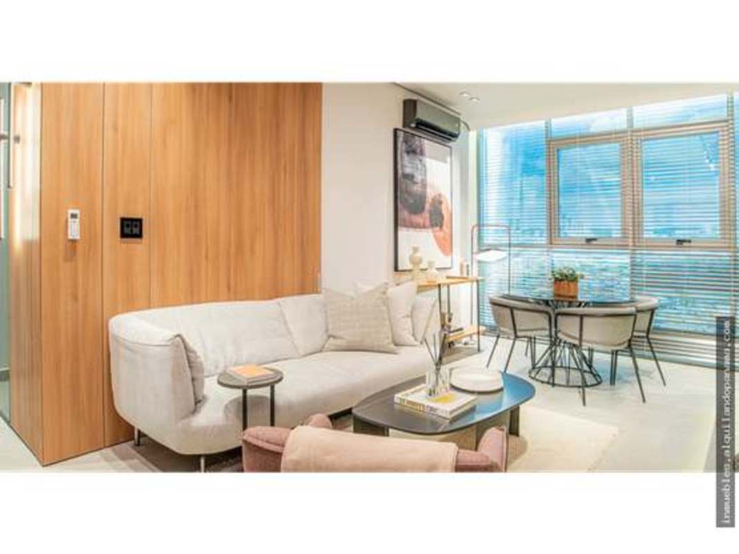 Modern minimalist living room with panoramic windows at PH Park Square Panama City