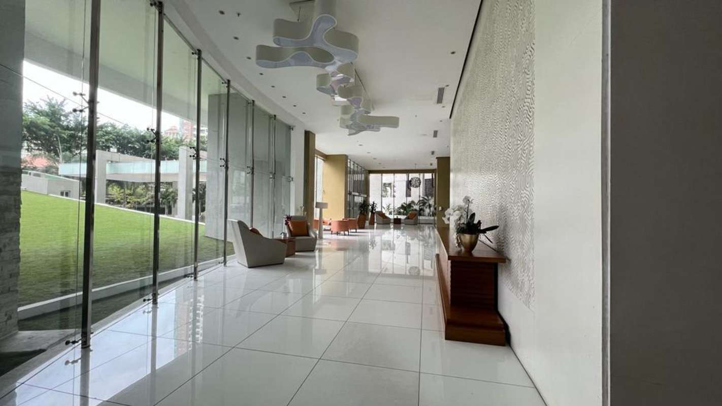 Coastal skyline with ocean view skyscrapers Punta Pacifica Panama