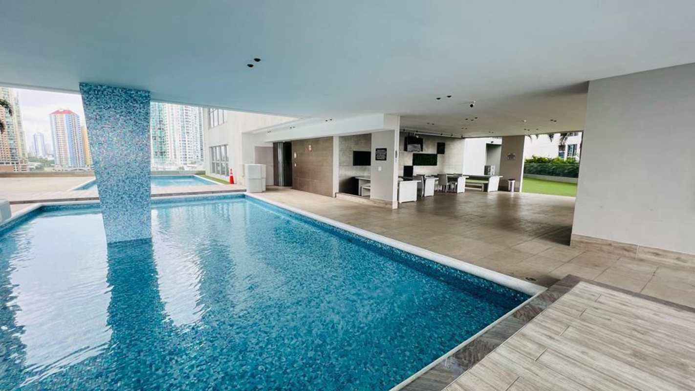 Infinity swimming pool terrace facing Pacific Ocean Trump Ocean Club Panama