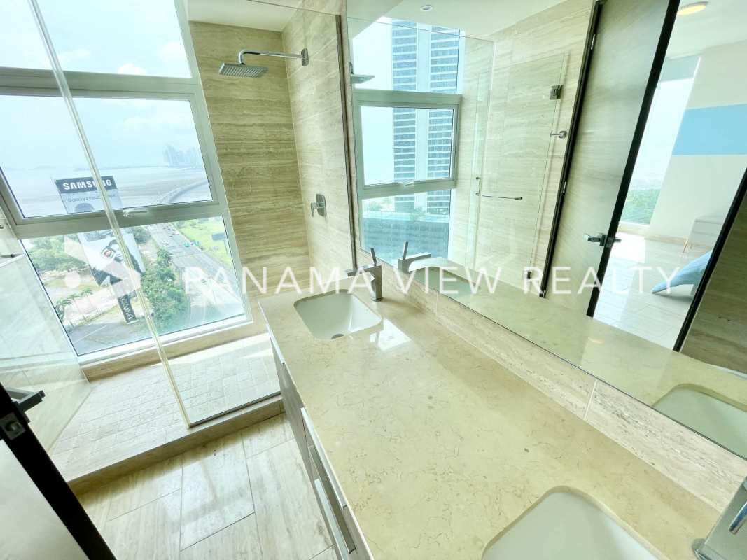 Spacious master bedroom ocean views window walk-in closet in PH The Regent Panama