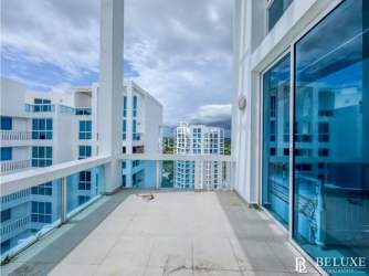 Open living dining room in penthouse apartment with panoramic ocean views Playa Blanca Panama