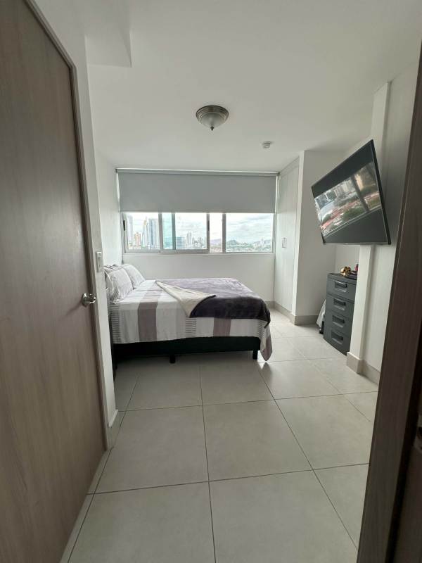 Bright spacious living dining area with city view balcony in PH Vivendi Green Edison Park Panama