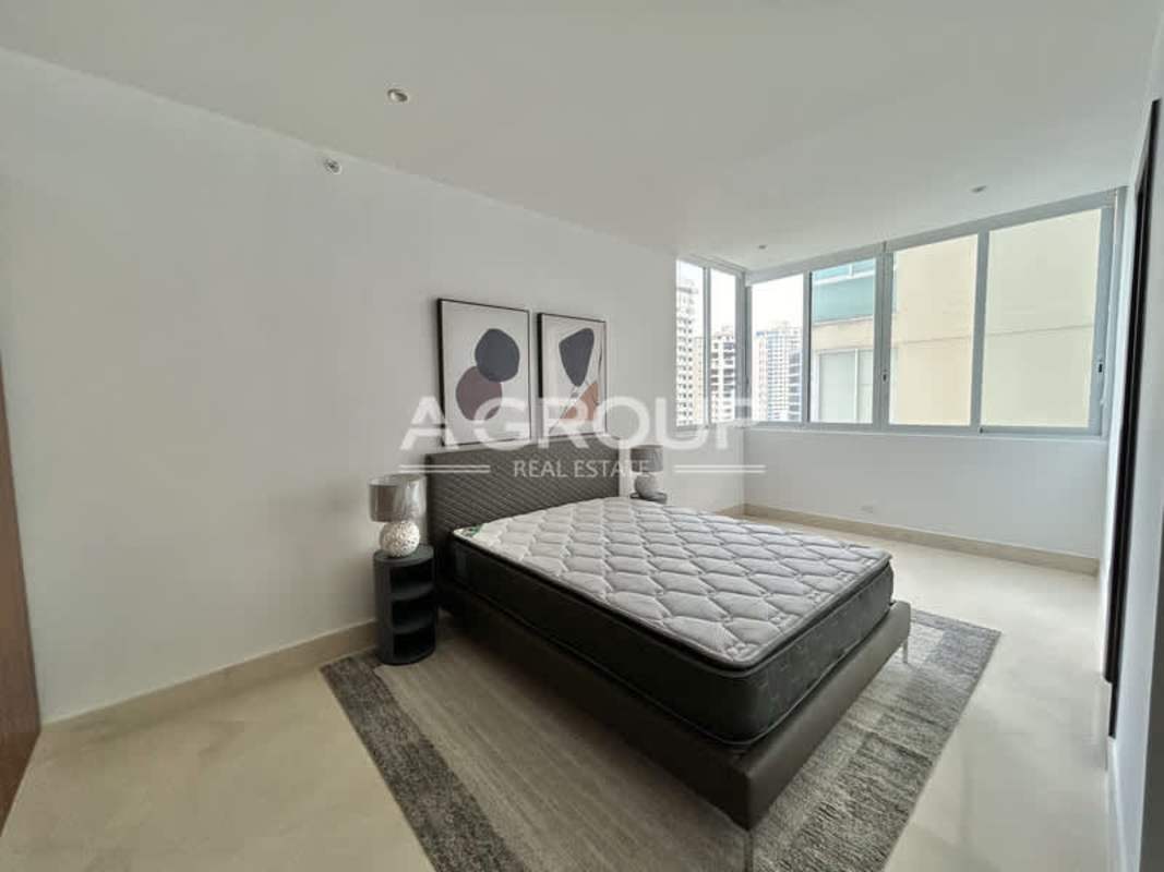 Bright bedroom with large windows minimalist design The Point Punta Paitilla