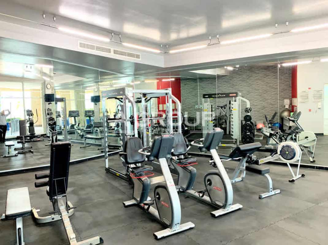 State-of-the-art gym fitness center with modern equipment at Bahia Pacifica condos in Punta Pacifica Panama