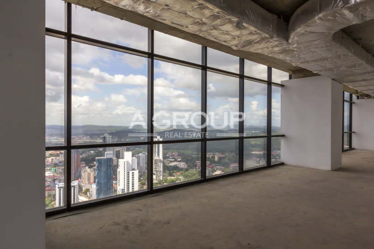 Coastal skyline with luxury office towers Cala 50 financial district Panama City