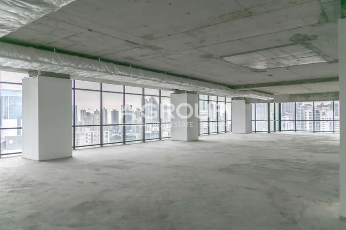 Shell condition office space with floor to ceiling windows city skyline Tower Financial Center Calle 50 Panama