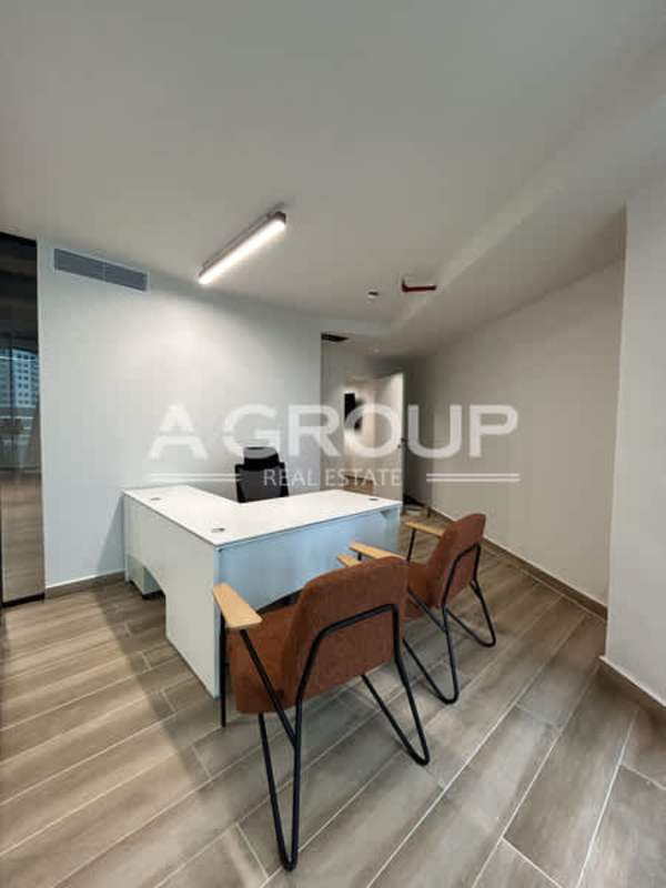 Minimalist private office with L-shaped desk, modern furnishings in Financial Park Costa del Este Panama