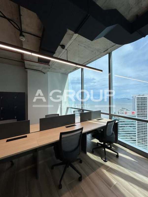 Office kitchenette pantry in furnished Costa del Este office Financial Park Tower Panama