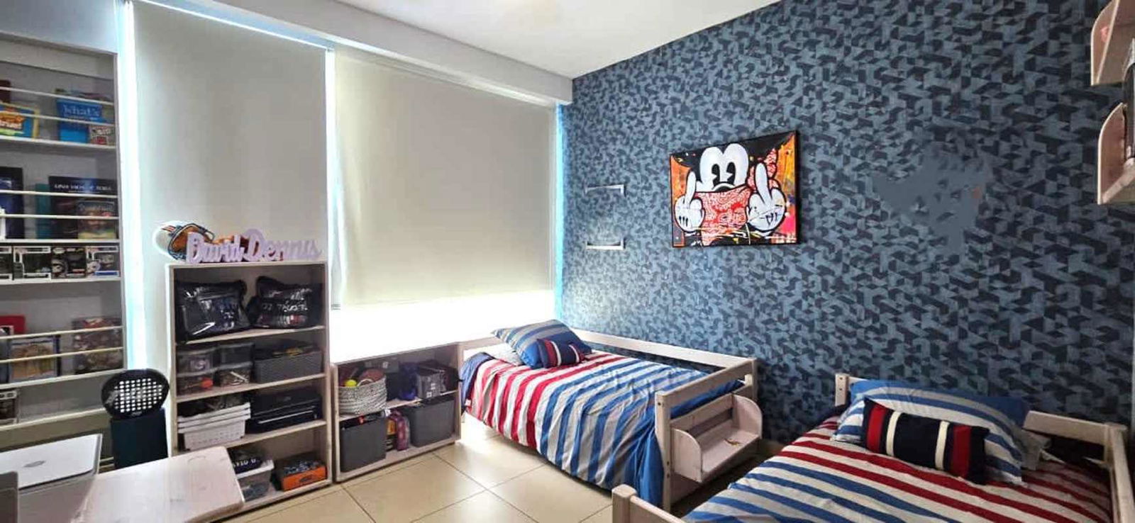 Modern children bedroom with cityscape view in PH Dupont Punta Pacifica