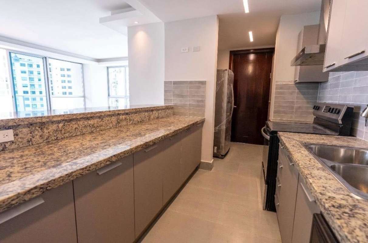 Contemporary kitchen with granite countertops and stainless appliances PH Ocean Aire Panama