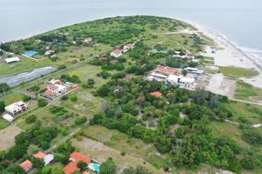 Aerial view of Punta Chame empty beachfront lots ready to build near ocean