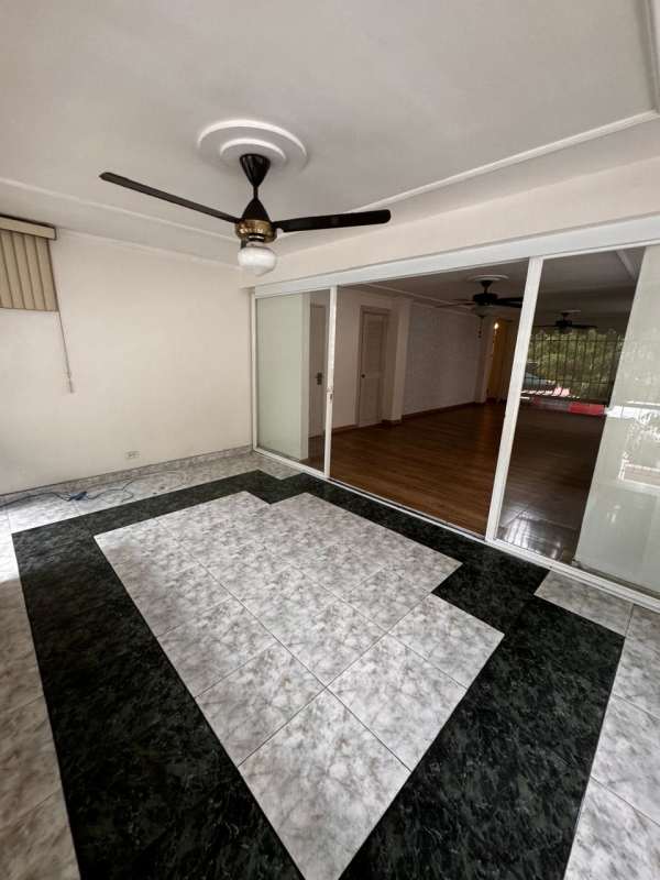 Private covered balcony ceiling fan neighborhood view PH El Carmen Panama City