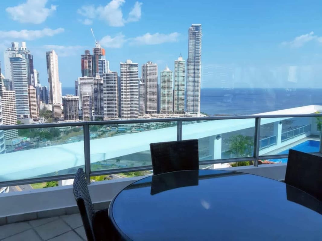 Contemporary kitchen with granite countertops and full appliances, PH Bayfront Panama City