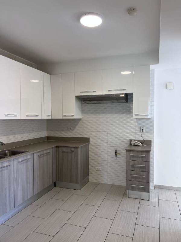 Spacious contemporary kitchen with appliances in apartment at PH The Towers Panama City