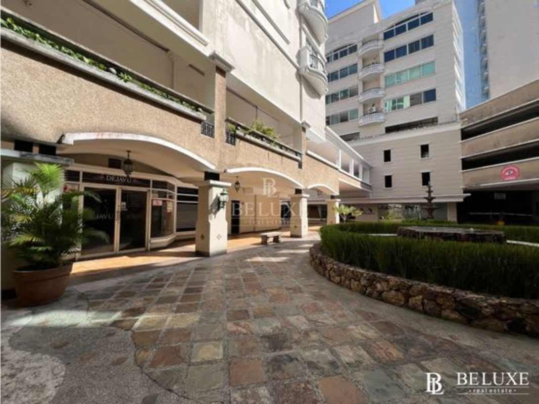 Mediterranean revival style courtyard in Plaza El Dorado shopping and office complex Panama