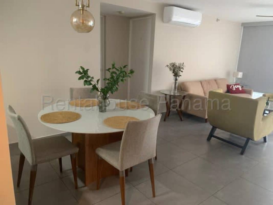 Galley kitchen with appliances and stone countertop PH Altos del Golf Panama