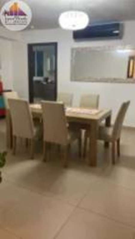 Luxury dining space with modern design and mirror accent wall in Costa del Este Panama