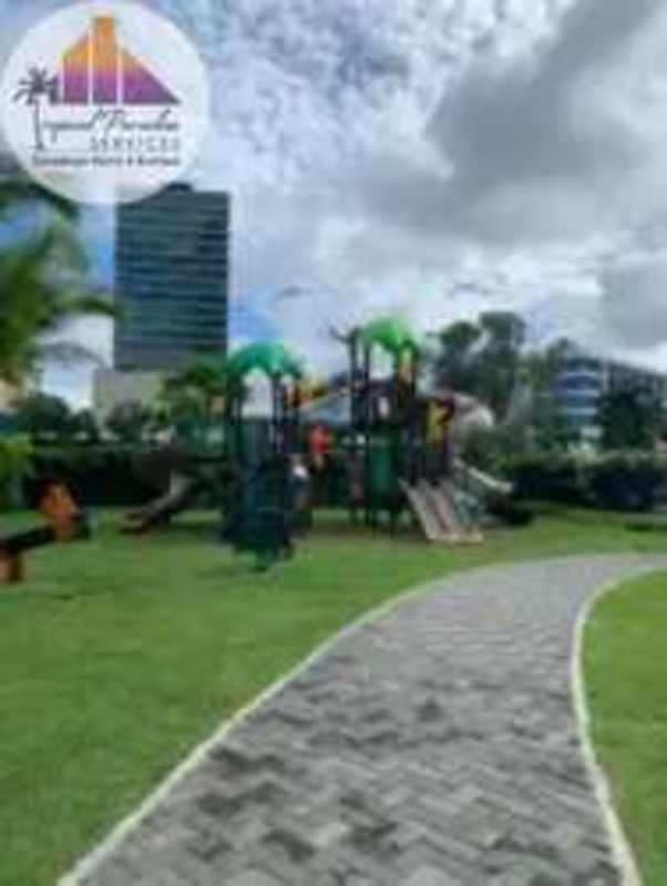 Outdoor kids play area and gardens in PH Country Club Costa del Este Panama City