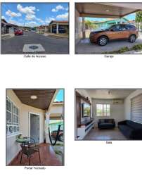 Living area, front porch and garage collage Penonomé house in Miraflores Coclé Panama