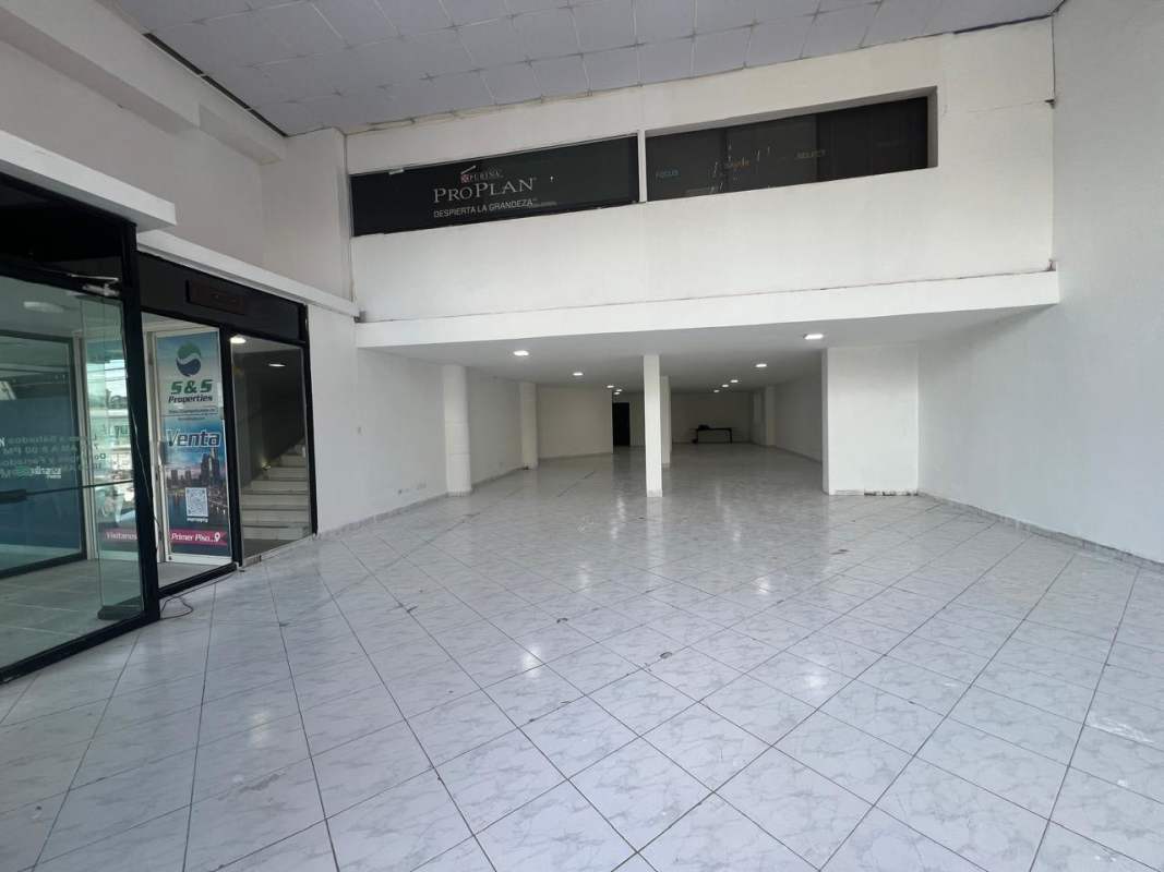 Open-plan empty commercial space with columns Calle 50 Obarrio for rent