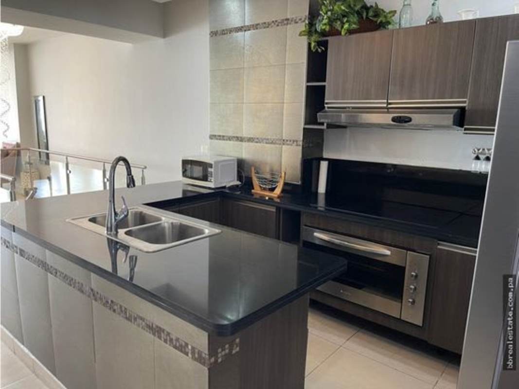 Luxury bathroom with freestanding tub and dual vanity in PH Rivage Avenida Balboa Panama City