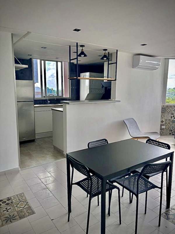 Contemporary bathroom with glass enclosed shower and tile design Villa de las Fuentes Panama City