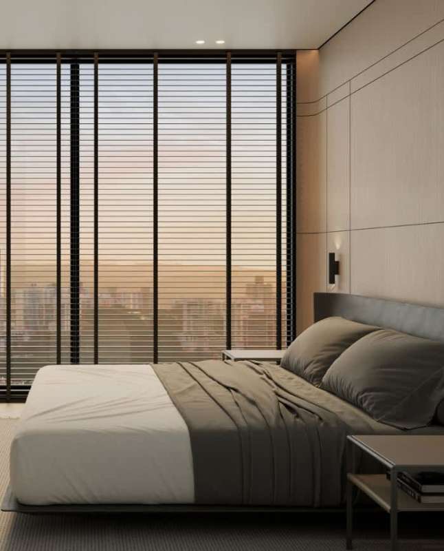 Indoor spa area with pool, lounge seating and garden views at PH MOVA Obarrio Panama