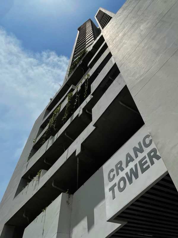 Tall skyscraper Cranc Tower bohemian neighborhood El Cangrejo Panama City modern tower