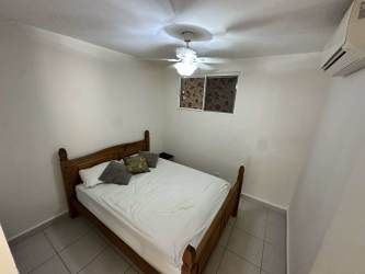 Minimalist furnished bedroom with inverter AC and closet Playa Dorada Veracruz Panama