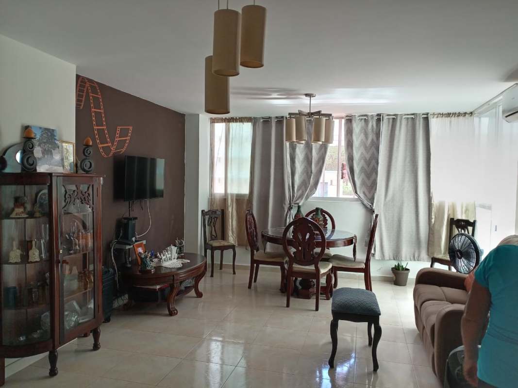 Open plan living and dining area with pendant lights PH El Mare 400 Panama