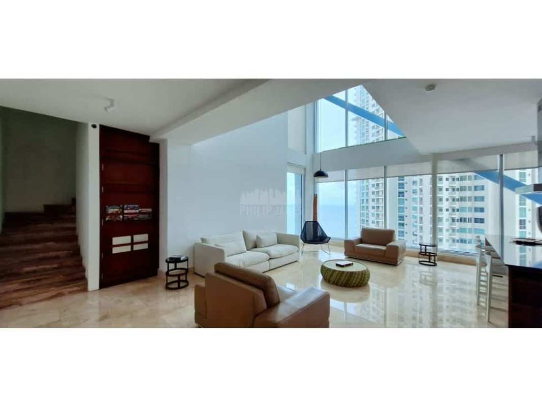 Ocean view double-height loft apartment with balcony in PH Loft Four 41 Punta Pacifica for sale