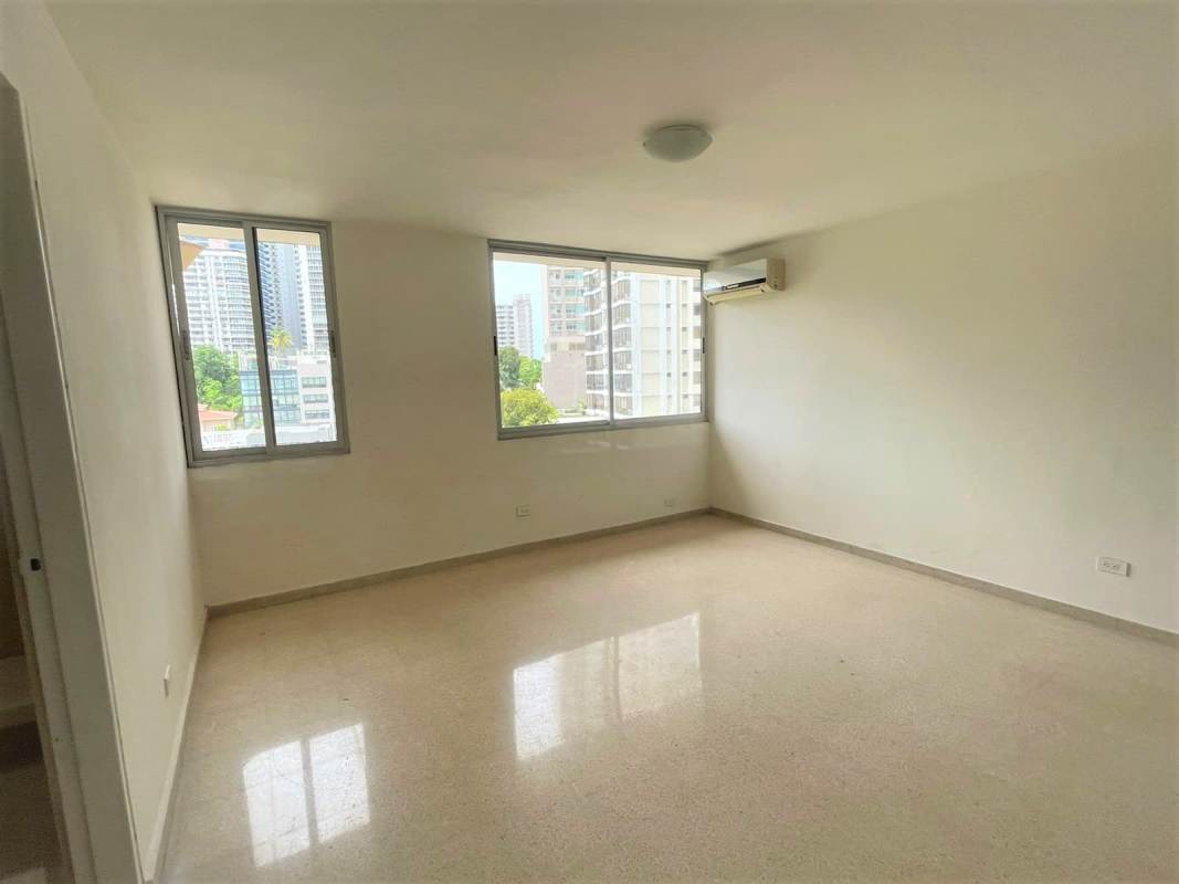 City skyline view from spacious living room with marble floors PH Savoy Punta Paitilla