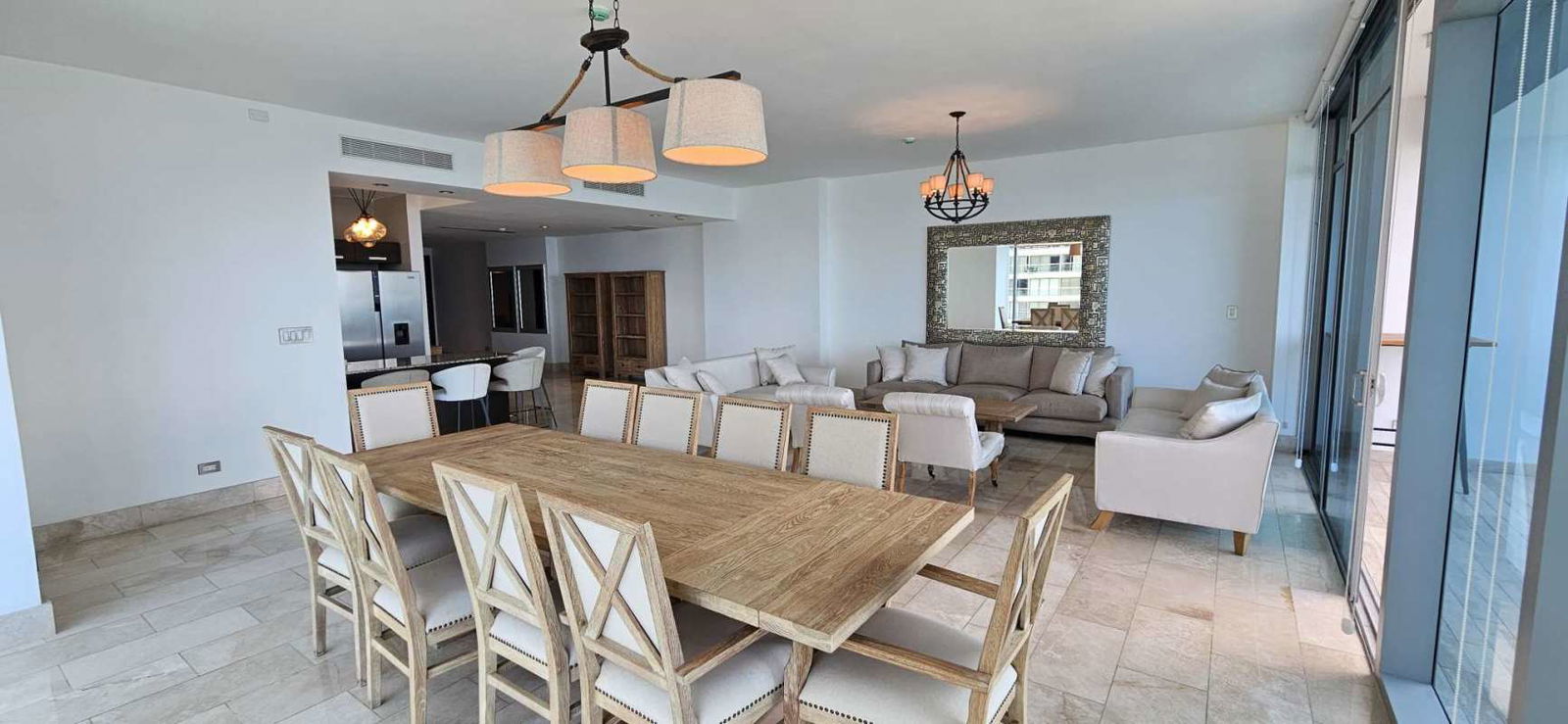 Modern bathroom with granite countertops and walk-in shower PH Grand Tower Punta Pacifica Panama