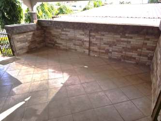 Lush garden area in beachfront house Nueva Gorgona Panama