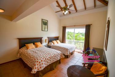 Bedroom with large window garden views Costa Blanca Golf Villas Rio Hato Panama